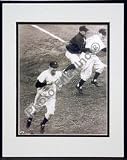 Bobby Thomson, New York Giants 1951 Home Run Rounding The Bases Double Matted 8 X 10 Photograph in Black Anodized Aluminum Frame