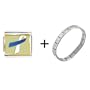 Blue And White Ribbon Awareness Italian Charm Bracelet