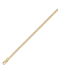 14K Solid 3 Tri Color Gold Valentino Star DC Bracelet 3.7mm (9/64 in.) - 7 in.