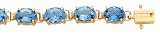 14k Gold & Blue Topaz Oval Stone Bracelet- 7 or 8
