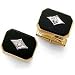 14K Gold Diamond and Onyx Cuff Links
