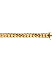 14K Yellow Gold Hollow Curb 14.5mm Bracelet 8 Inch