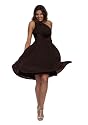 Astrapahl, Mit Satin Passe,  Abendkleid im R&ouml;mer Stil, knielang, Farbe braun