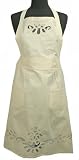 Cotton Floral Battenburg Lace Apron in Ivory Or White