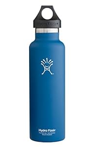 Hydro Flask 24 oz Vacuum Insulated Stainless Steel Water Bottle, Standard Mouth w/Loop Cap, Everest Blue