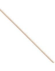 1mm, 14 Karat Rose Gold, Box Chain - 24 inch