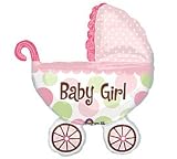 Girl Baby Shower Buggy Balloon Mylar Super shape