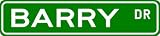 BARRY Street Name Sign ~ Family Lastname Sign ~ Gameroom, Basement, Garage Sign