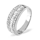 18ct White Gold Fancy Half Eternity Diamond Ring 058ct Size M