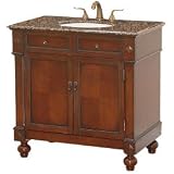 Dalton 36 Antique Bathroom Vanity - Cherry w/ Baltic Brown Granite Counter