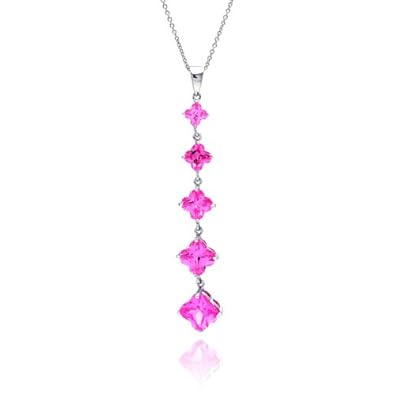 Cheap Girls Jewelry Beautiful .925 Silver CZ 5 Pink Flowers Hanging Necklace, Includes 18 Rolo Chain, Comes with a Free Gift Box and Pouch. For Sale Cheap Girls Jewelry Beautiful .925 Silver CZ 5 Pink Flowers Hanging Necklace, Includes 18 Rolo Chain, Comes with a Free Gift Box and Pouch. For Sale