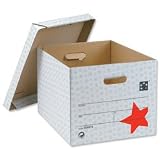 Box Archive Filing 5 Star Office Storage Box Self-Assembly W383xD330xH282mm Grey [Pack 10]