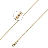 14K Solid Yellow Gold DC Diamond Cut Rope Chain Necklace 1.5mm (3/64) 16