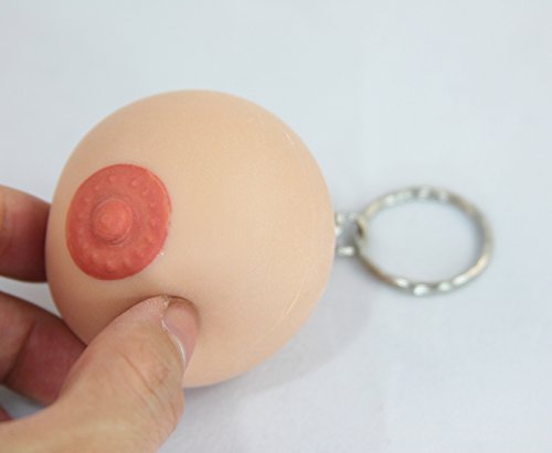 Mini Boobie Ball Keyring, Fake Breast Mini Cute Ball Keycahi