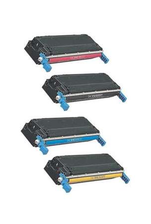 Set Of 4 Compatible Toner Cartridges: One Each Of C9730A Black, C9731A Cyan, C9732A Yellow and C9733A Magenta - For Use With HP Color LaserJet 5500 and 5550 Series Printers