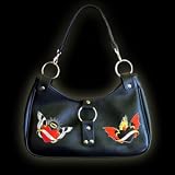 Black Vinyl Love and Hate Tattoo Style Purse