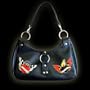 Black Vinyl "Love and Hate" Tattoo Style Purse