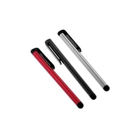 3 x Universal Capacitive Touchscreen Stylus Pen for ipad 1&2, iPhone 4 4G, ipod, iphone 3 3G, HTC, Tablet pc, Samsung, Amazon Kindle, Mobile Phones, Google Android Tablets, Cheapest Touch Screens Devices Stylus Pen - 1 x Black, 1 x Red & 1 x Silver