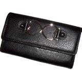 Women's Xoxo Checkbook Wallet Lovable Vinyl Black