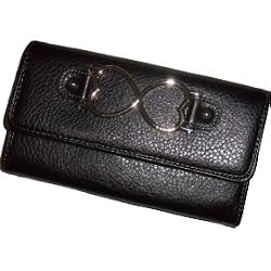 Women's Xoxo Checkbook Wallet Lovable Vinyl Black