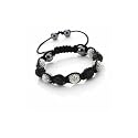 Bling Jewelry Shamballa Bracelet Unisex Black Swarovski Crystal Beads 12mm