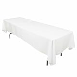 60 x 126 in. Rectangular Polyester Tablecloth White