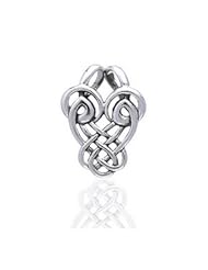 Dancing Birds Slider Sterling Silver Celtic Knot Pendant