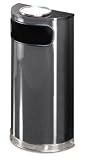 Designer Line European 9 gallon Steel/Chrome Half Round Ash/Trash Anthracite with Chrome Ash/Trash SO8SU-20A
