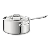 All-Clad 4203.5 Stainless Steel 3-Ply Bonded Dishwasher Safe Sauce Pan with Lid Cookware, 3.5-Quart, Silver