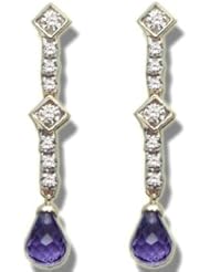 .20 ct Amethyst Briolette Dangle Earring