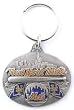 New York Mets Oval Pewter Keychain