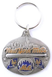 New York Mets Oval Pewter Keychain