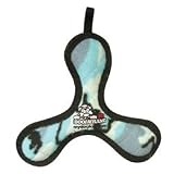 Tuffies Junior Bowmerang Red Paw Print Dog Toy For Small to Medium Dogs (Red Paw Print - 5.75 inches)