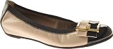 Bruno Magli Women's Lory Flats,Cr?me Kidskin/Black Patent,40.5 M EU