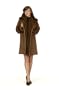 100% 17 Ounce Loro Piana Brown Cashmere Straight Body 3/4 Coat w/Mahogany Mink Tuxedo, Shawl Collar & Cuffs