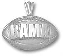Alabama Crimson Tide Solid Sterling Silver ''BAMA'' Football Pendant