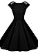 Miusol Women's Classy Vintage Audrey Hepburn Style 1940's Rockabilly Evening Dress,Black,Large