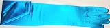 Eighteen Inch Shiny Turquoise Color Spandex Opera Gloves for Wedding Communion and Prom