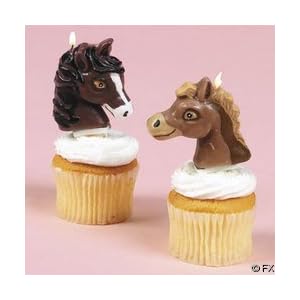 Click to buy 12 Assorted Horse Shaped Cake Topper Candlesfrom Amazon!