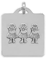 Square Pendant with Three Girls