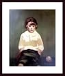 Art Poster Wood Framed Print - Boy with a Baseball - Artist: George B. Luks- Poster Size: 24 X 20