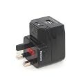 Micropix - Black Worldwide USB Travel Adaptor/Charger Plug For UK/US/ASIA/EU/Japan/AU etc - Works in over 175 countries
