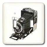 KIKE CALVO vintage camera collection - Picture of a Classical Vintage Camera with bellow - Light Switch Covers - double toggle switch