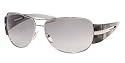 PRADA SPR69H 1BC3M1 SILVER AVIATOR SUNGLASSES