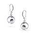 Bling Jewelry Sterling Silver Round Bead Ball Dangling Leverback Earrings