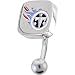 NFL Logo TOP Mount CURVED Belly Ring - Tennessee Titans
