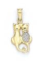 14k Diamond Cat Pendant