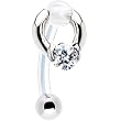 Clear Zirconia Circular Drop Bioplast Intimate Piercing