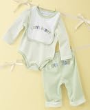 First Impressions Baby Boy or Girl Three-Piece I Love Daddy Set Pastel Green 0-3 months