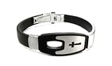 CROSS' Stainless steel and black rubber bangle bracelet (8)